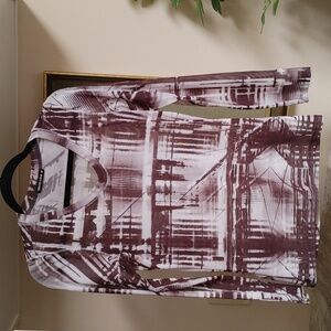 NWOT David Cline Carbon Mesh V-Neck Long Sleeve Top M